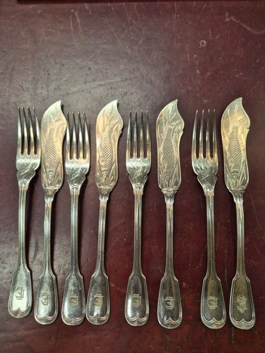Fischbesteck versilbert für - versilbert,